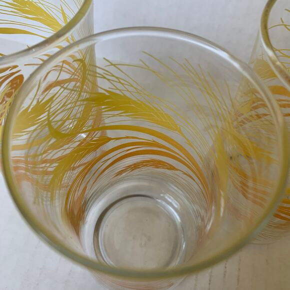 Libbey Golden Wheat Harvest 60's/70's 12 oz MCM Beverage Glasses Set of 3 - Picture 3 of 5